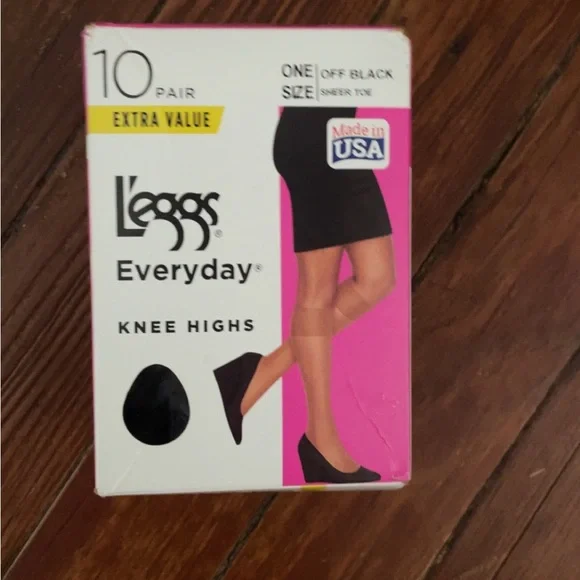 L'eggs Everyday Knee Highs - Off Black - Picture 1 of 2